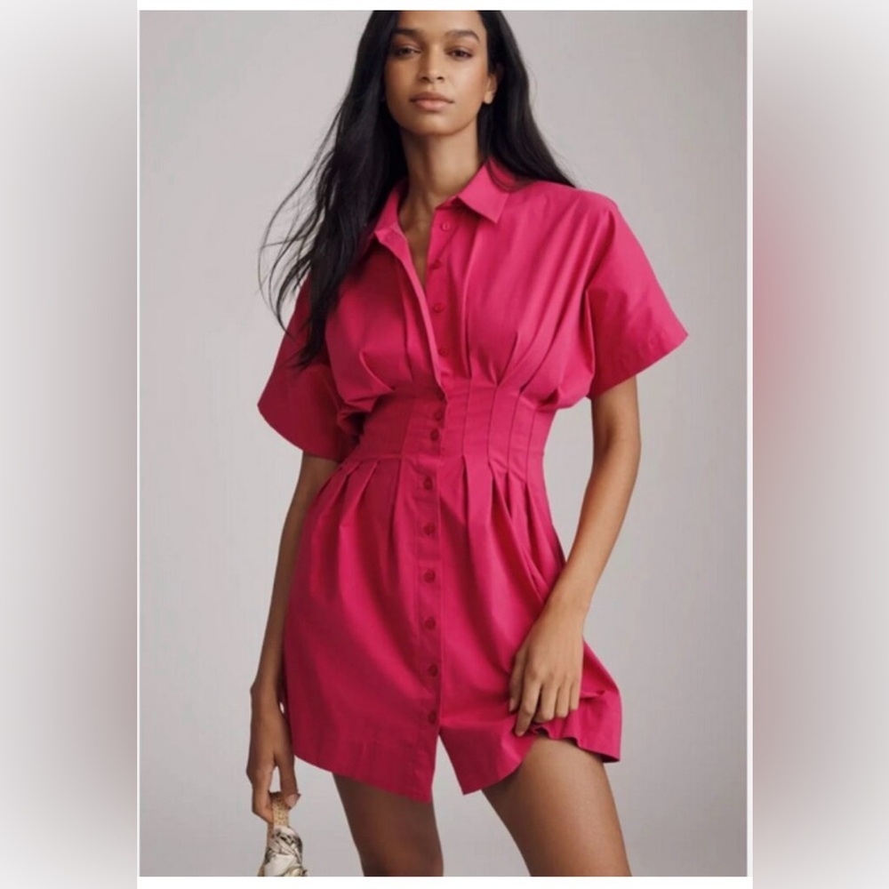 NWT Anthropologie The Tobie Exquisite Mini Shirt Dress Medium Petite